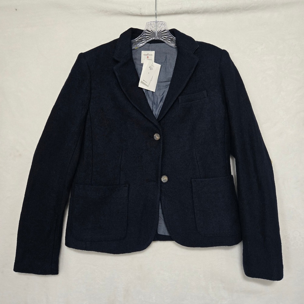 Gap Academy Blazer Navy Blue Wool Blend Tailored JacketSize 8